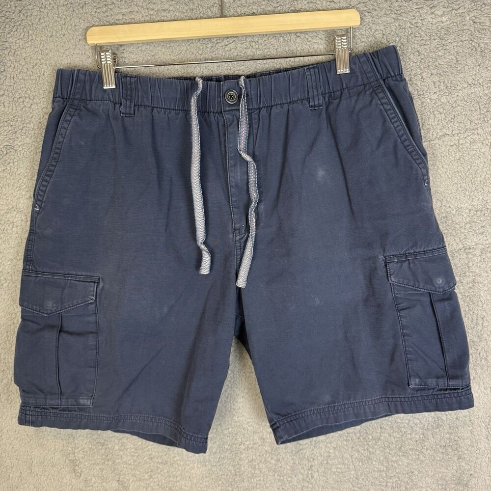 S‎ Tommy Bahama Shorts Mens XL Blue Cargo Drawstring Elastic Waist Stretch